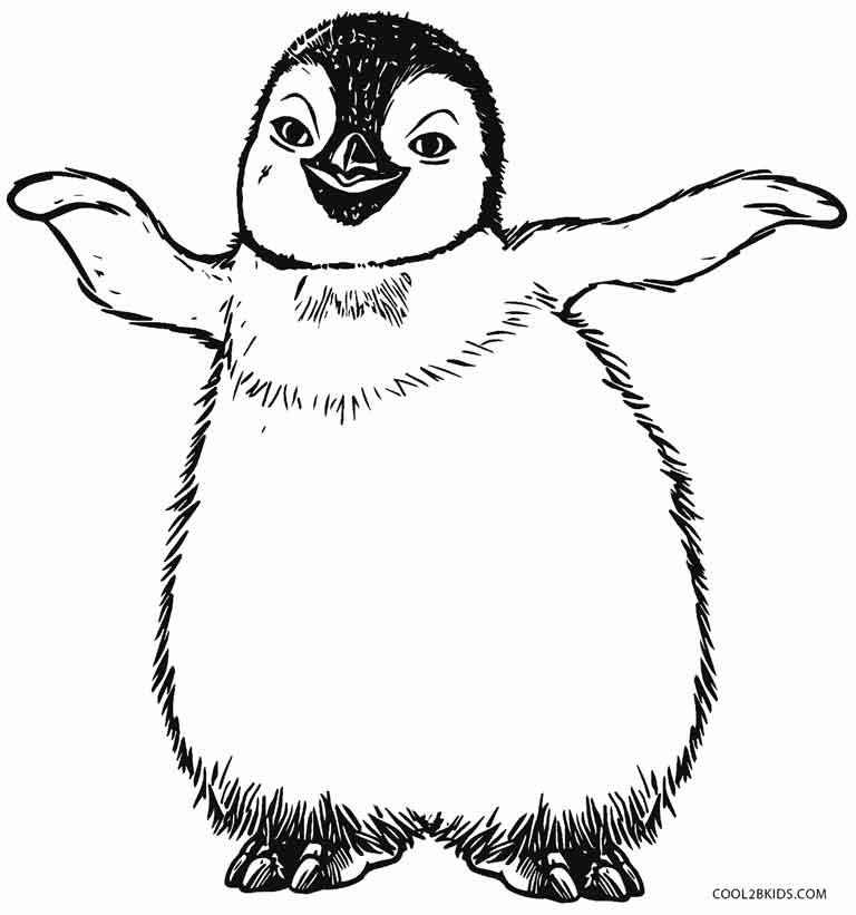 768x821 Modest Coloring Pictures Of Penguins Printable To Tiny Free