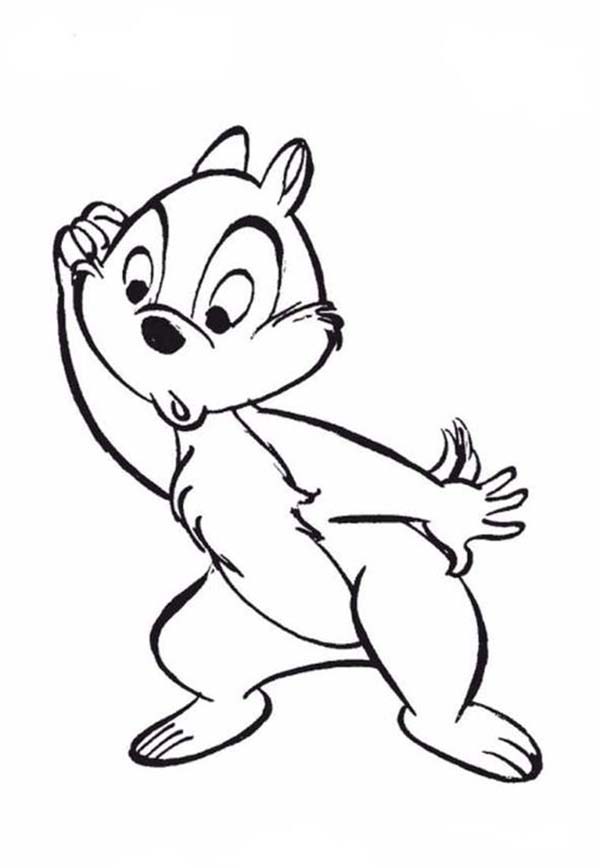 Chip Is Confused In Chip And Dale Coloring Page Coloring Sun 600x868 Chip Is Confused In Chip And Dale Coloring Page Coloring Sun