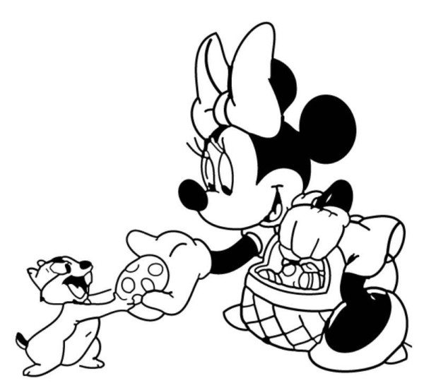 Minnie And Chip N Dale Disney Easter Coloring Pages 600x549 Minnie And Chip N Dale Disney Easter Coloring Pages