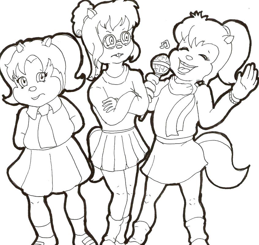 Chipettes Coloring Pages The Posing For Photo Coloring Page 845x800 Chipettes Coloring Pages The Posing For Photo Coloring Page