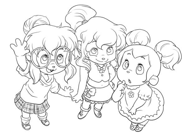 Cute Little The Chipettes Coloring Page 600x446 Cute Little The Chipettes Coloring Page