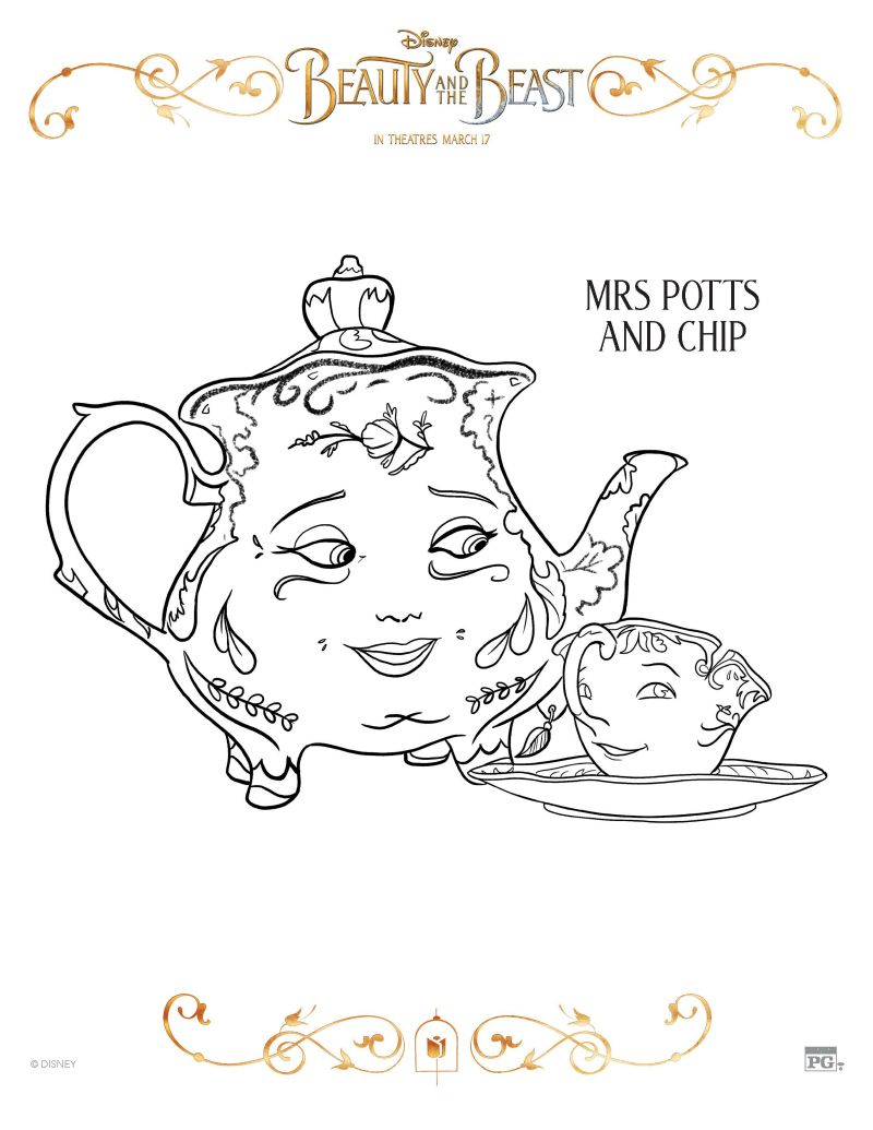 Disney Beauty And The Beast Mrs. Potts And Chip Coloring Page 800x1035 Disney Beauty And The Beast Mrs. Potts And Chip Coloring Page