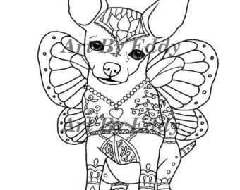 340x270 Chihuahua Coloring Etsy