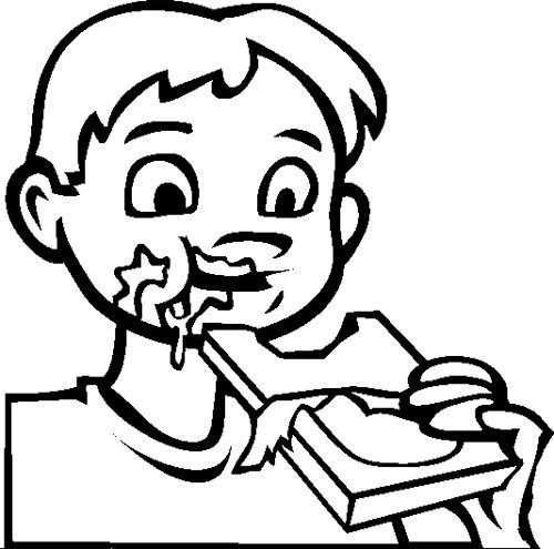 500x495 The Child Eat Chocolate Bar Coloring Page Chocolate