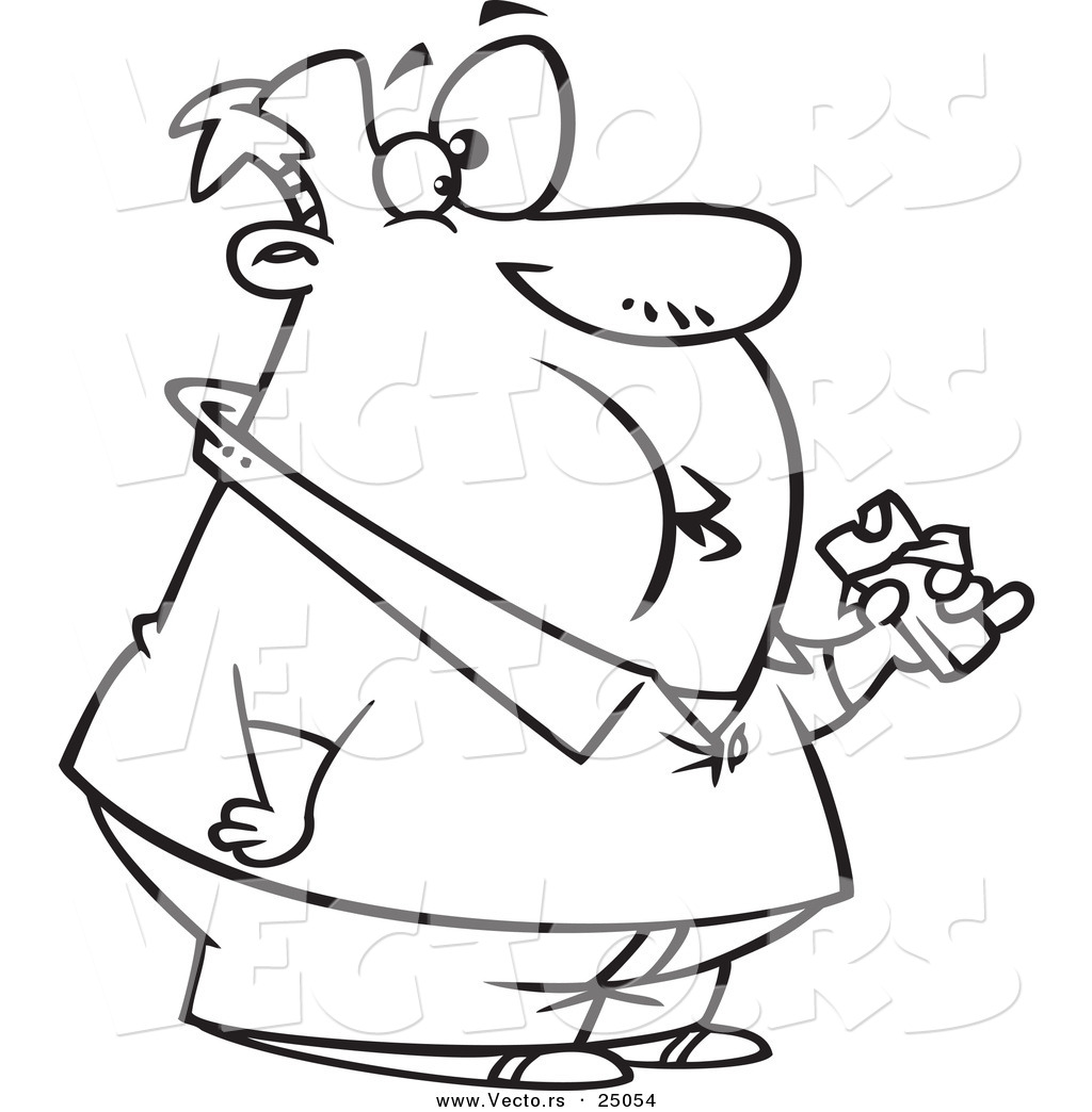 1024x1044 Vector Of A Cartoon Fat Man Eating A Chocolate Candy Bar