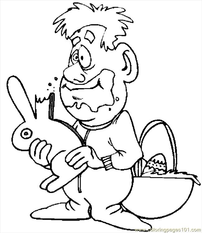 650x751 Boy Amp Chocolate Bunny Coloring Page