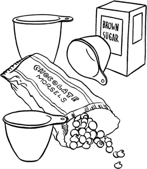 500x574 Chocolate Cake Coloring Page Chocolate Chocolate Cake