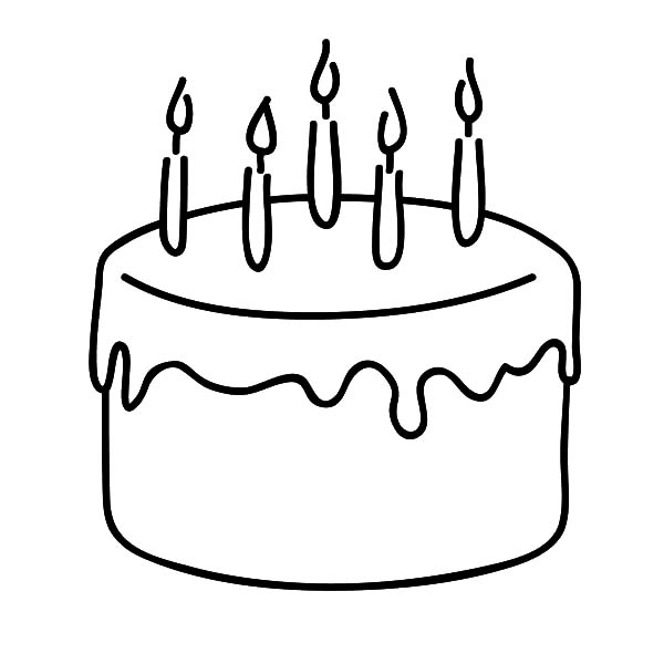 600x600 Chocolate Cake For Celebrate Five Year Old Kid Coloring Pages