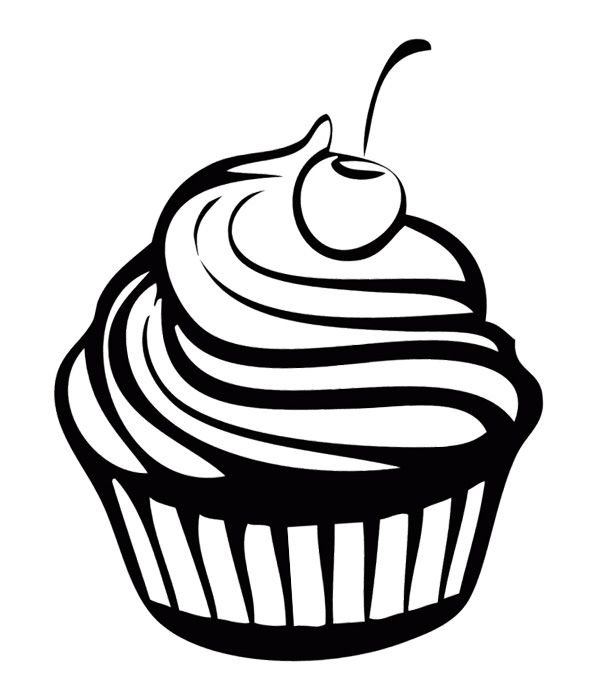 600x677 Cup Cake Coloring Page Free Download