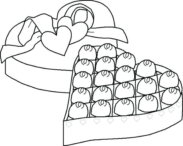 Chocolate Coloring Pages An Open Box Chocolate Coloring Page 600x478 Chocolate Coloring Pages An Open Box Chocolate Coloring Page