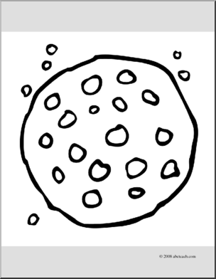 Clip Art Chocolate Chip Cookie (Coloring Page) I 304x392 Clip Art Chocolate Chip Cookie (Coloring Page) I