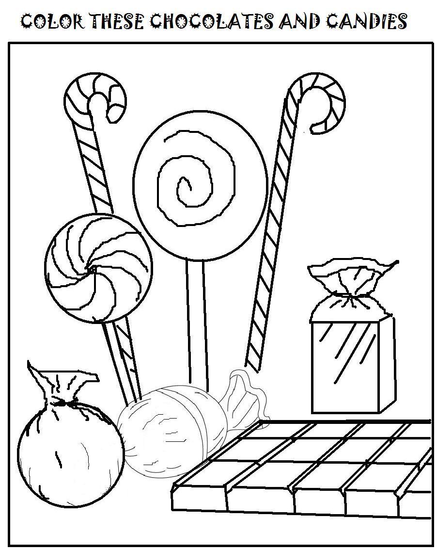 902x1134 Chocolates And Candies Coloring Page For Kids