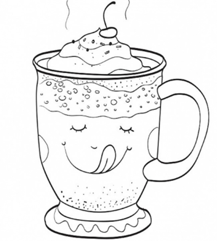 920x1024 Christmas Coloring Pages Hot Chocolate Throughout Page