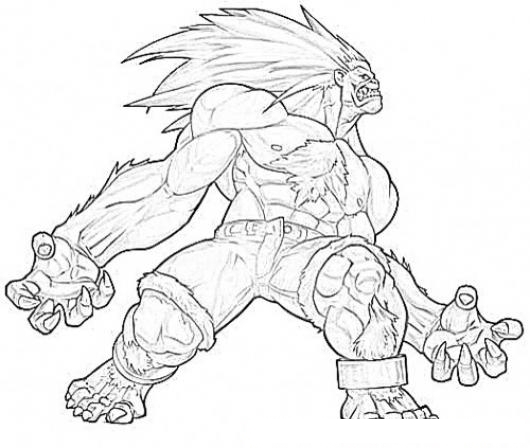 Blanka Street Fighter Coloring Page Para Pintar Colorear Dibujos 530x448 Blanka Street Fighter Coloring Page Para Pintar Colorear Dibujos