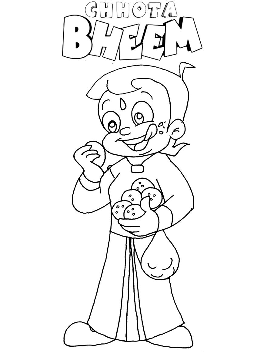 848x1200 40 Chota Bheem Coloring Pages, Chota Bheem Eating Laddu Coloring