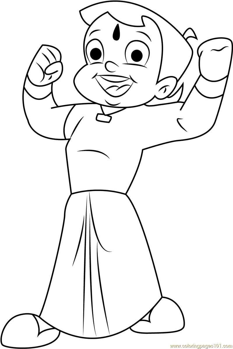 800x1198 Happy Chota Bheem Coloring Page