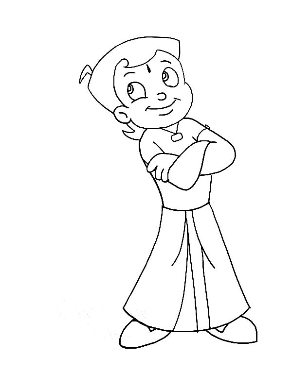 600x768 Proud Chota Bheem Coloring Pages