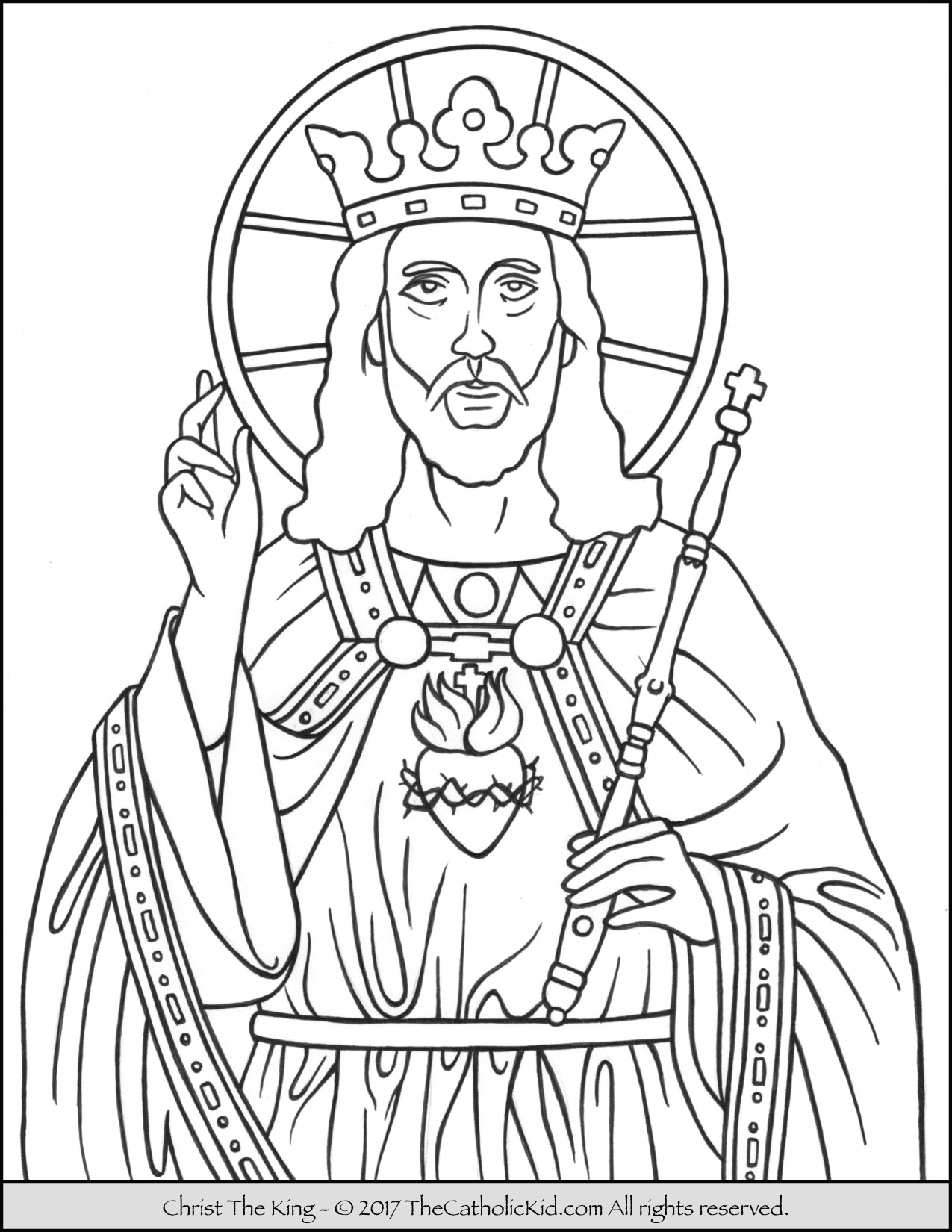 Christ The King Coloring Page 1275x1650 Christ The King Coloring Page