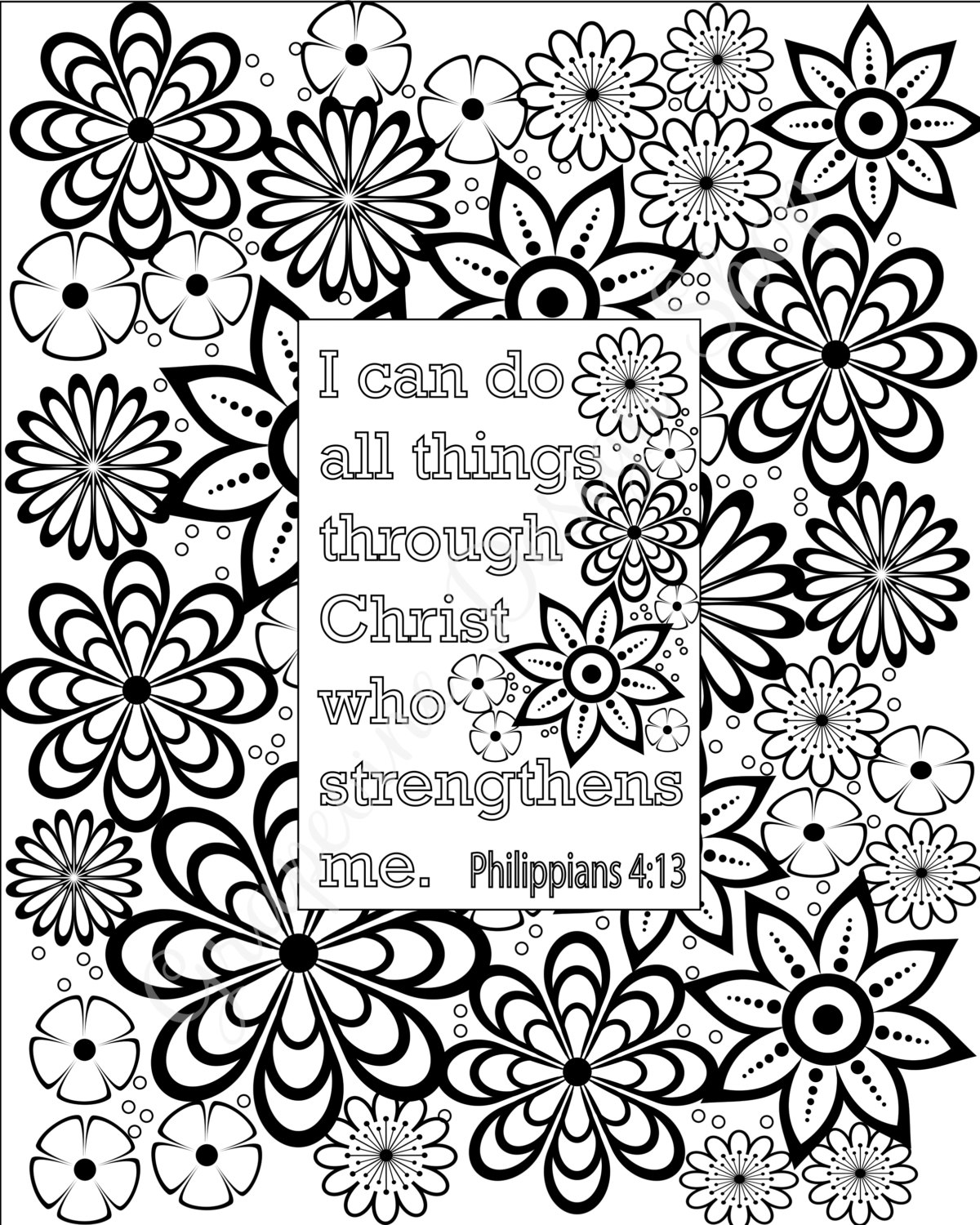 1200x1500 Flower Coloring Pages Bible Verse Coloring Sheets. Set Of 5