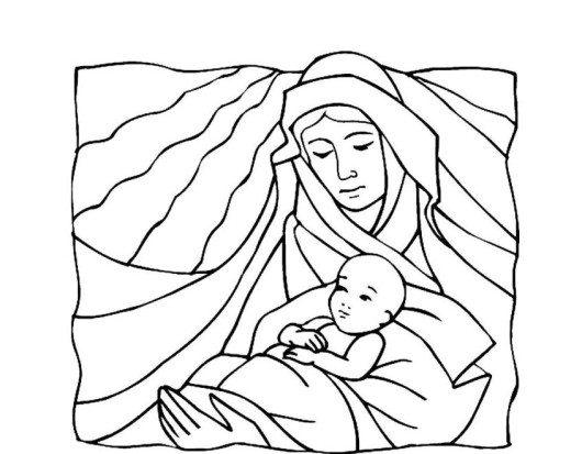 Baby Jesus Christmas Coloring Pages Printable 530x413 Baby Jesus Christmas Coloring Pages Printable