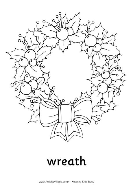 460x650 Christmas Wreath Colouring Pages