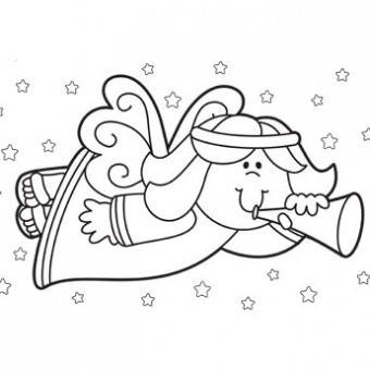 340x340 Christmas Angel Coloring Page