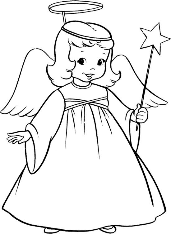 550x767 The Child Christmas Angel Coloring Page Kolorowanki