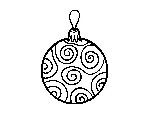 600x470 Decorated Christmas Tree Ball Coloring Page