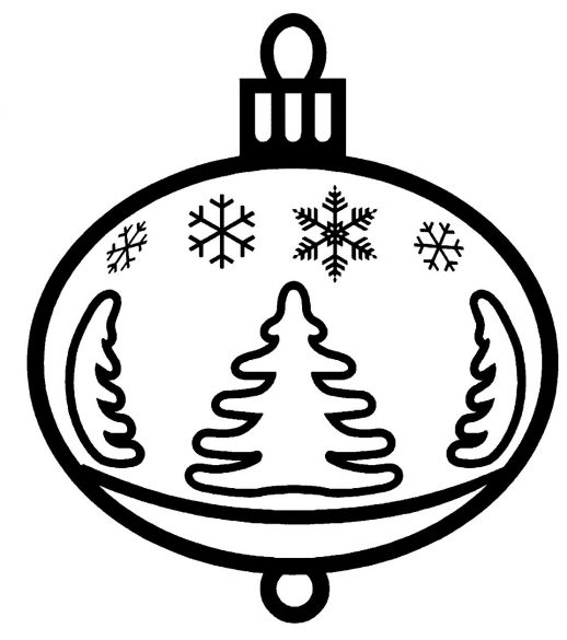 518x585 Pretty Glass Ball Ornament For Christmas Coloring Pages