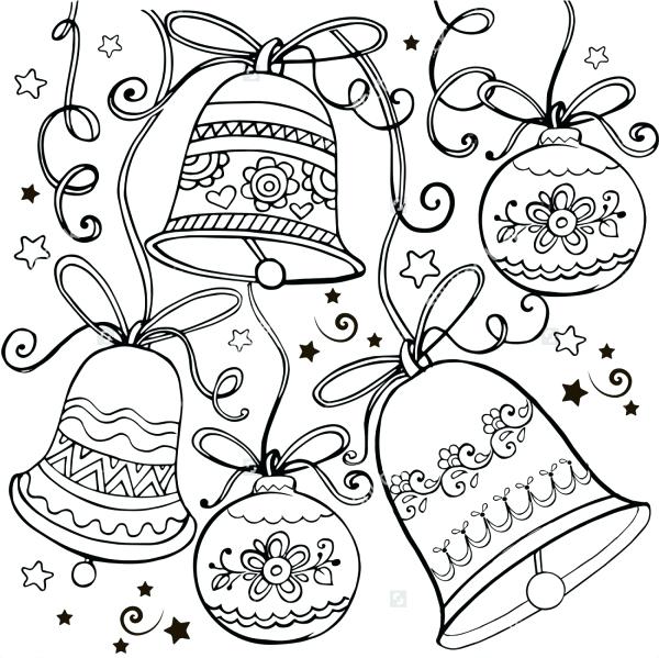 600x599 Christmas Ornaments Color Pages Drawn Ornaments Coloring Page 5