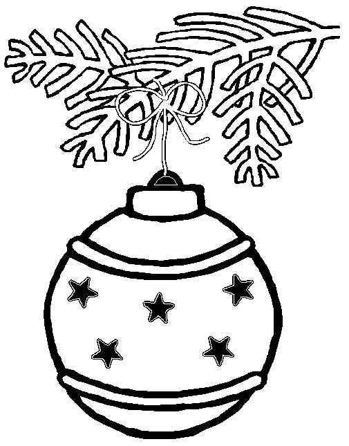 505x645 Star Ornament On Fir Limb Coloring Page Christmas