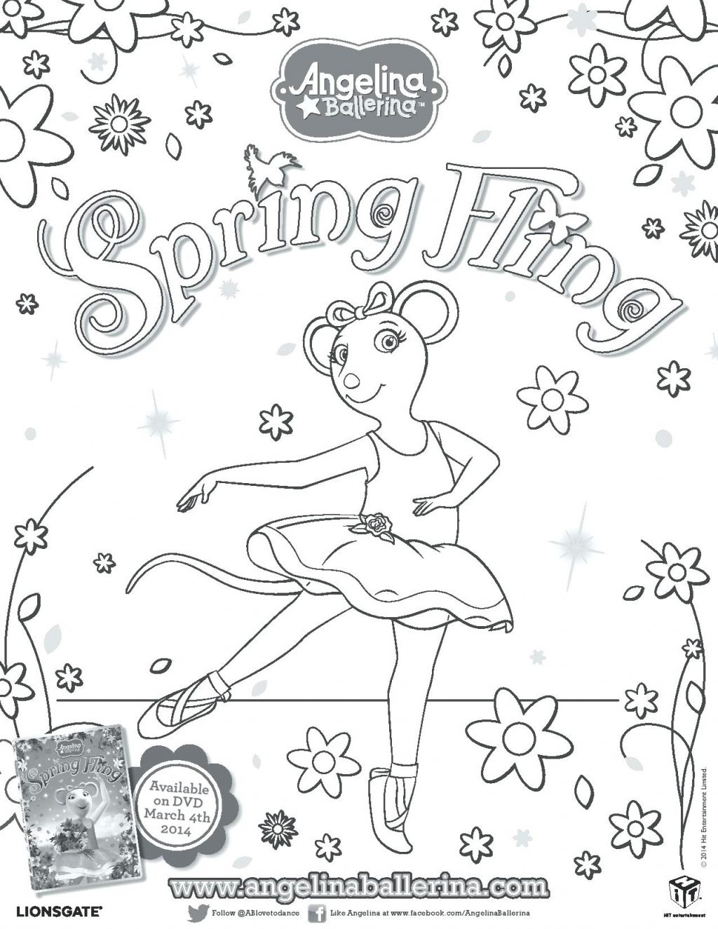 Coloring Page ~ Angelina Ballerina Coloring Pages Spring Fling 1024x1325 Coloring Page ~ Angelina Ballerina Coloring Pages Spring Fling