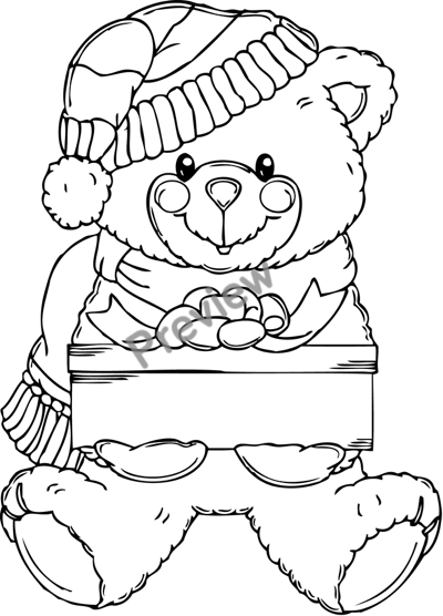 Free Printable Christmas Bear Coloring Page 400x556 Free Printable Christmas Bear Coloring Page