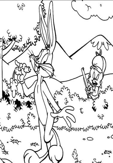 377x542 Bugs Bunny In The Jungle Coloring Pages