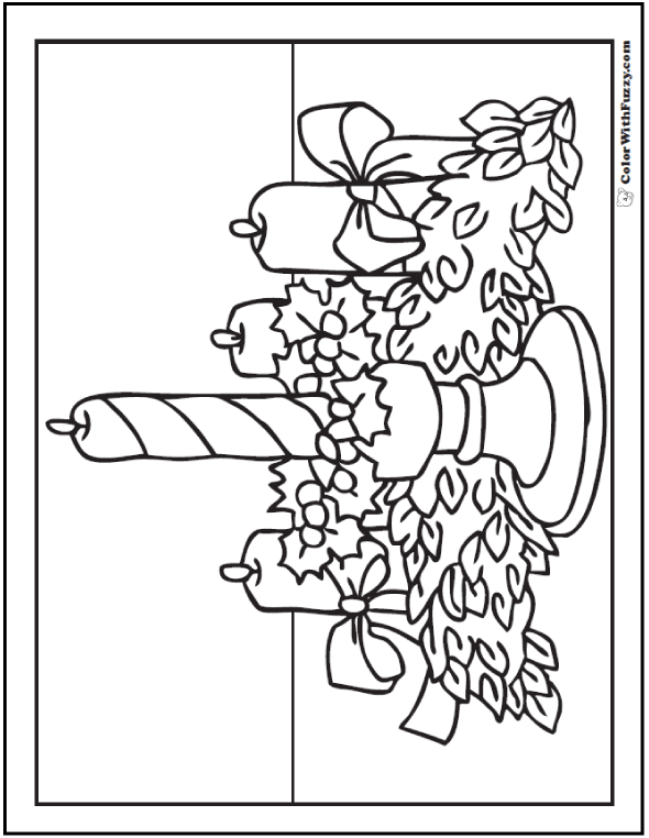 Christmas Candle Coloring Page