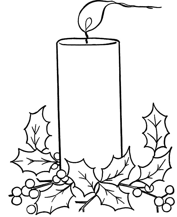 Christmas Candle Blowing By The Wind Coloring Pages 600x734 Christmas Candle Blowing By The Wind Coloring Pages