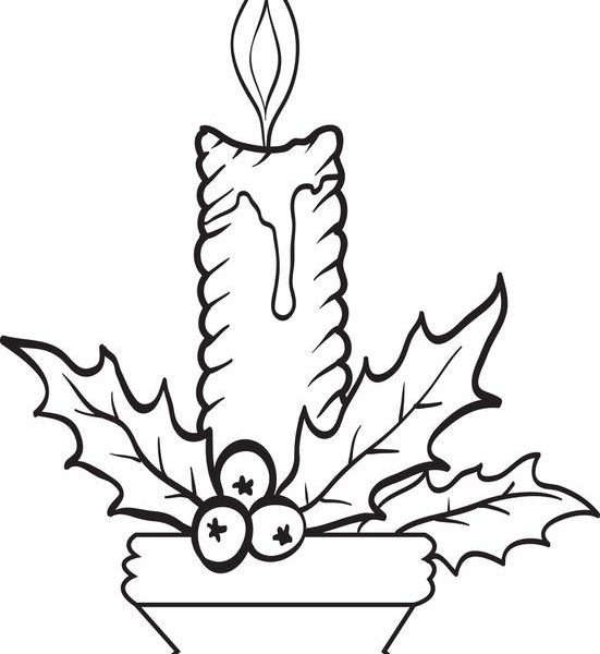 Christmas Candle Coloring Page Free Coloring Page 551x600 Christmas Candle Coloring Page Free Coloring Page