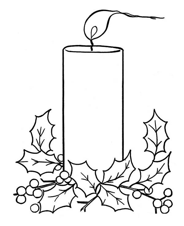 Christmas Candle On Light On Christmas Coloring Page Color Luna 600x738 Christmas Candle On Light On Christmas Coloring Page Color Luna
