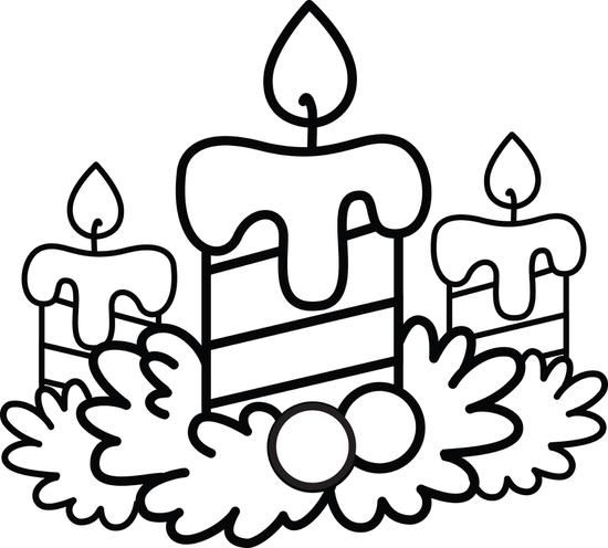 Christmas Candles Coloring Page 550x496 Christmas Candles Coloring Page