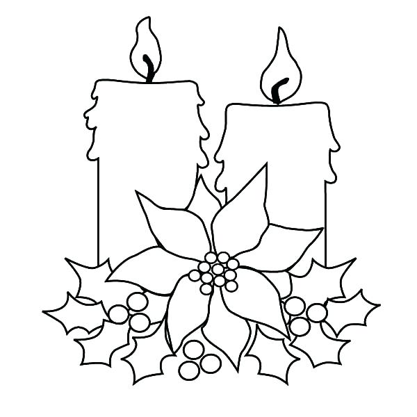 Christmas Candle Coloring Page at GetColorings.com | Free printable ...