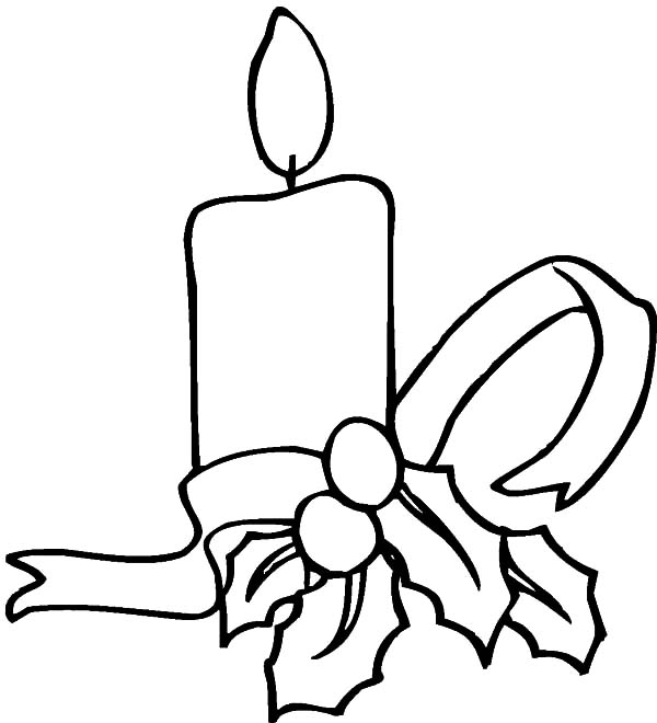 Simple Decoration Of Christmas Candle Coloring Pages 600x660 Simple Decoration Of Christmas Candle Coloring Pages