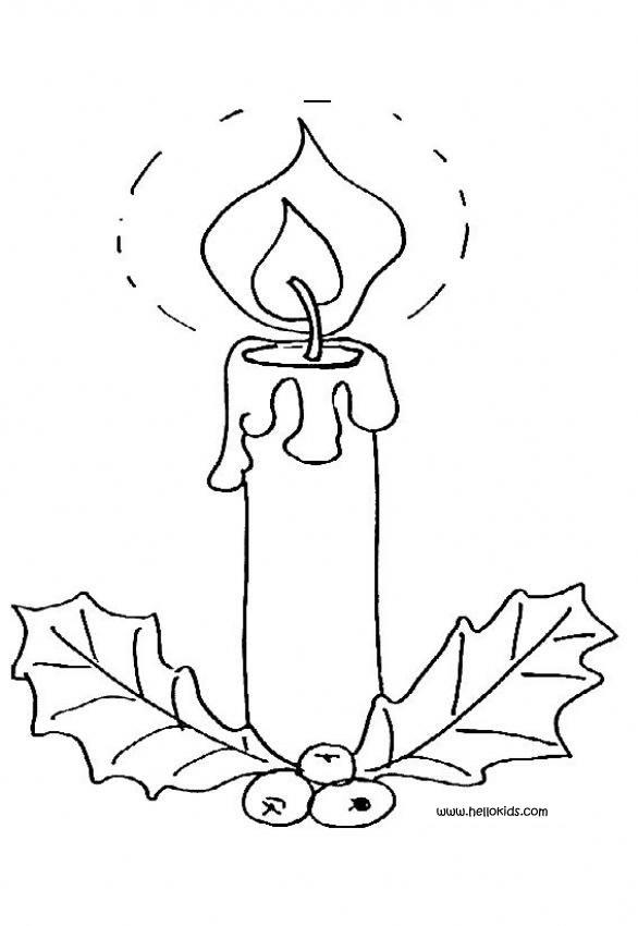Christmas Candles Coloring Pages 586x850 Christmas Candles Coloring Pages