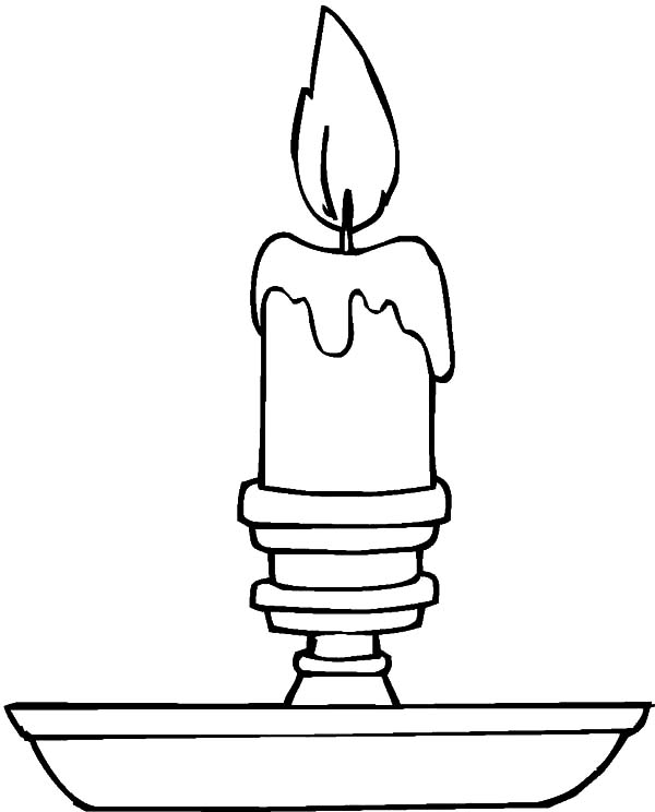 Candle Coloring Page Simple Christmas Candle Coloring Pages 600x744 Candle Coloring Page Simple Christmas Candle Coloring Pages