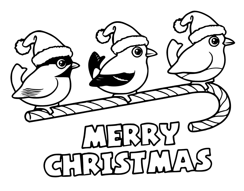 1024x803 Merry Christmas Card Coloring Page