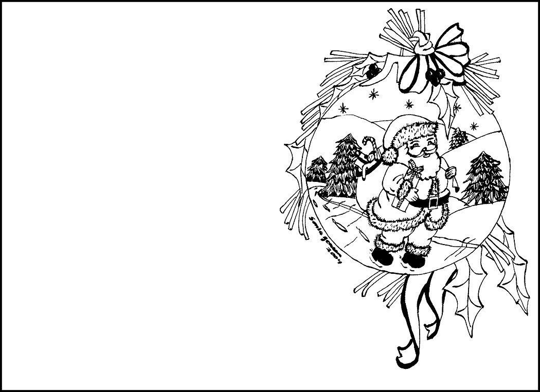 Christmas Cards Coloring Pages 1050x763 Christmas Cards Coloring Pages