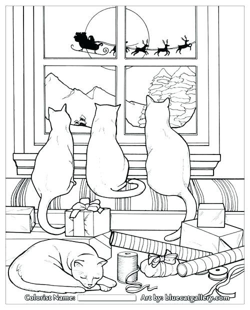Christmas Cat Coloring Pages Cat Coloring Pages Coloring Books 500x620 Christmas Cat Coloring Pages Cat Coloring Pages Coloring Books