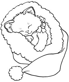 Christmas Cat Coloring Pages 236x281 Christmas Cat Coloring Pages