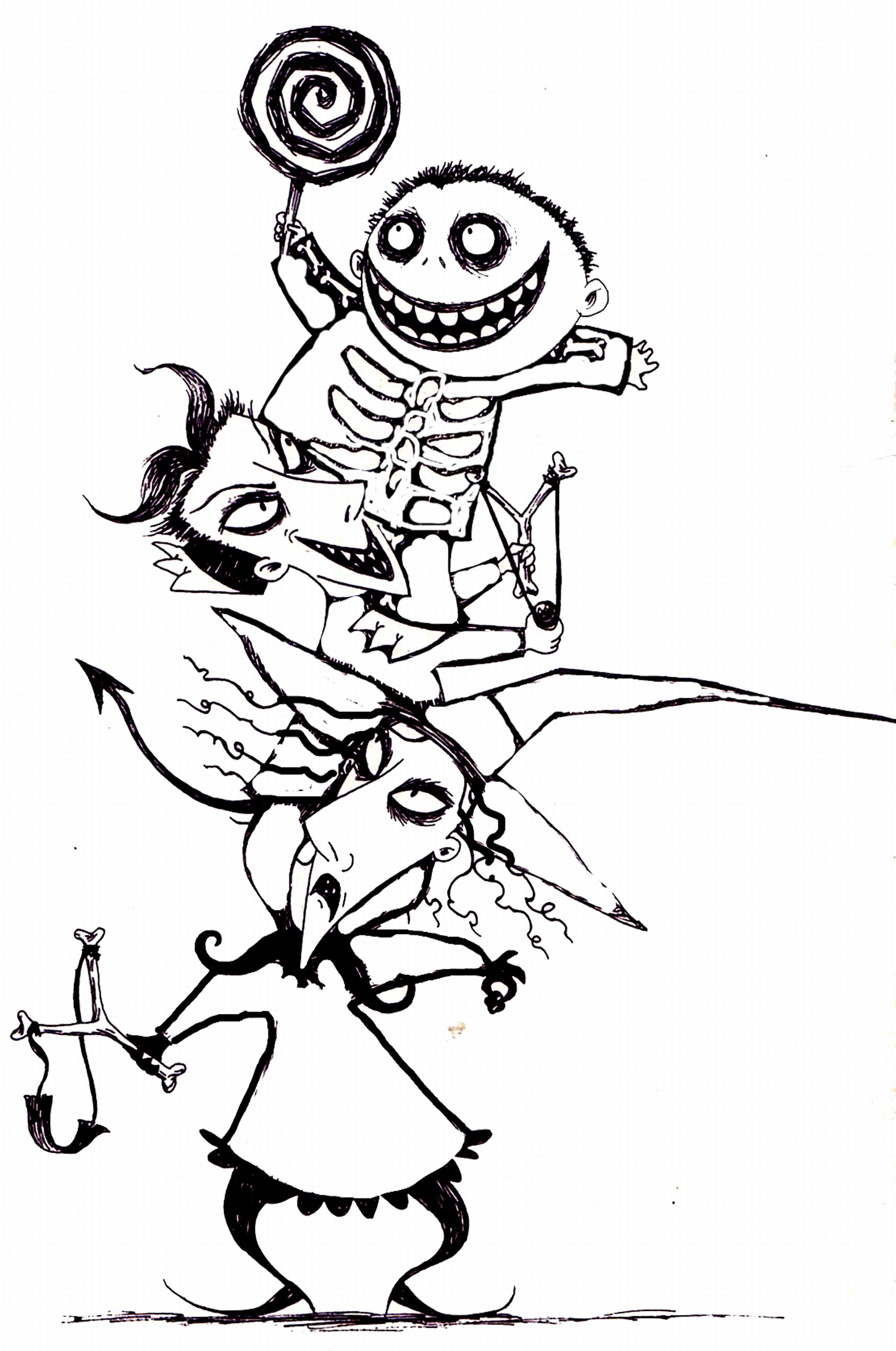 Nightmare Before Christmas Characters Coloring Pages 2558x3856 Nightmare Before Christmas Characters Coloring Pages