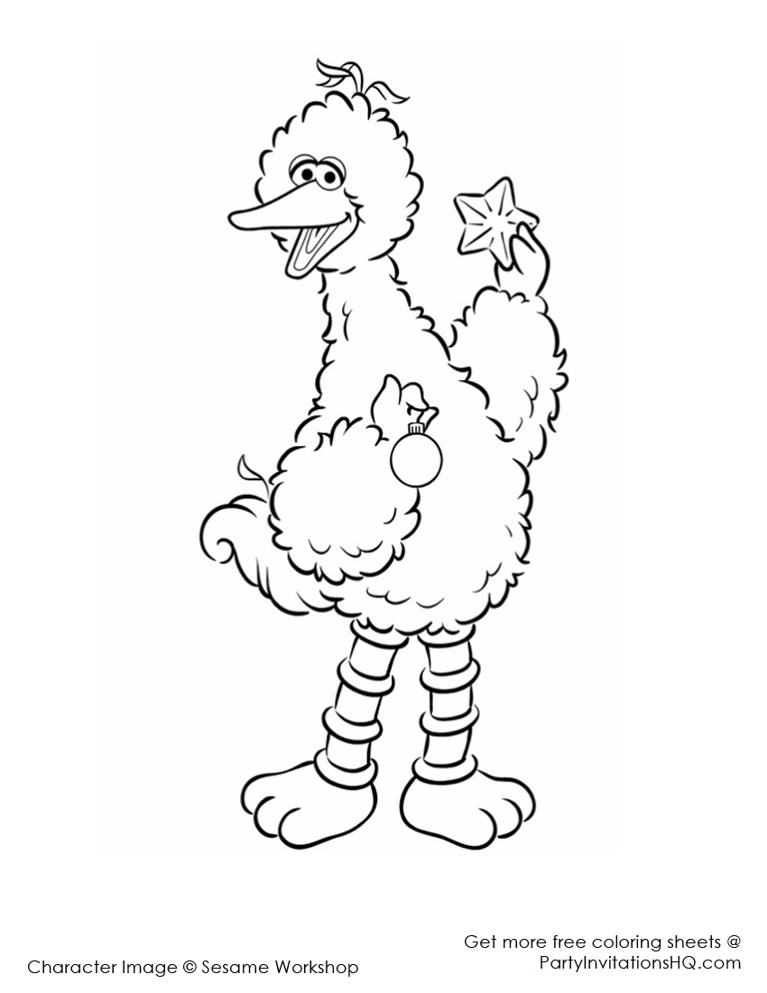 850x1100 Big Bird Coloring Pages Printable Free