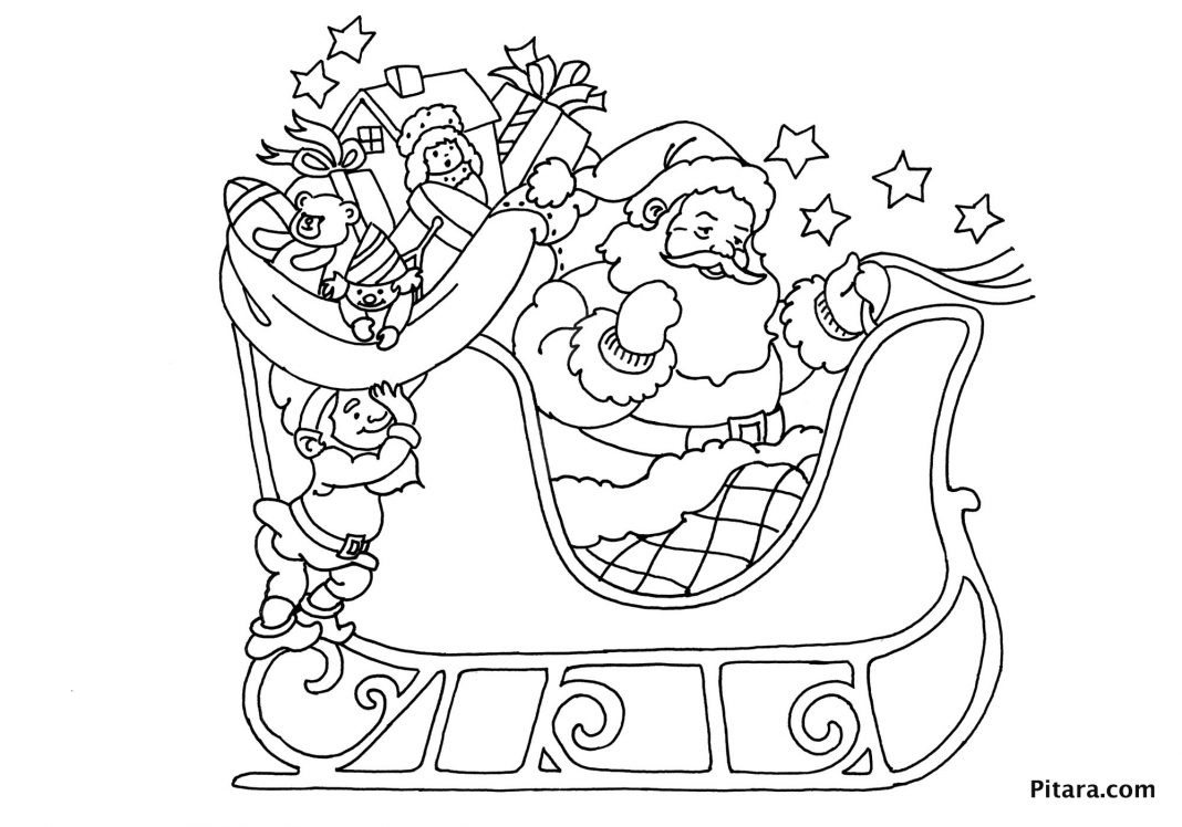 1068x748 Christmas Coloring Pages For Kids Pitara Kids Network